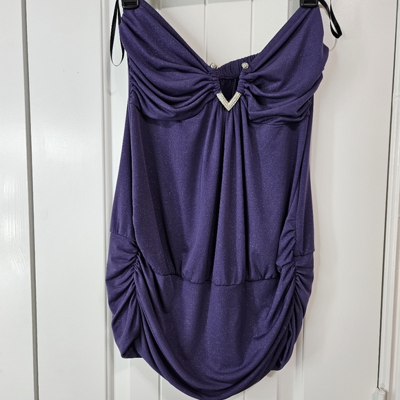 Torrid Shimmer Strapless Top sz 0 - Picture 5 of 7